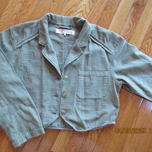 Free People Large military jacket Green